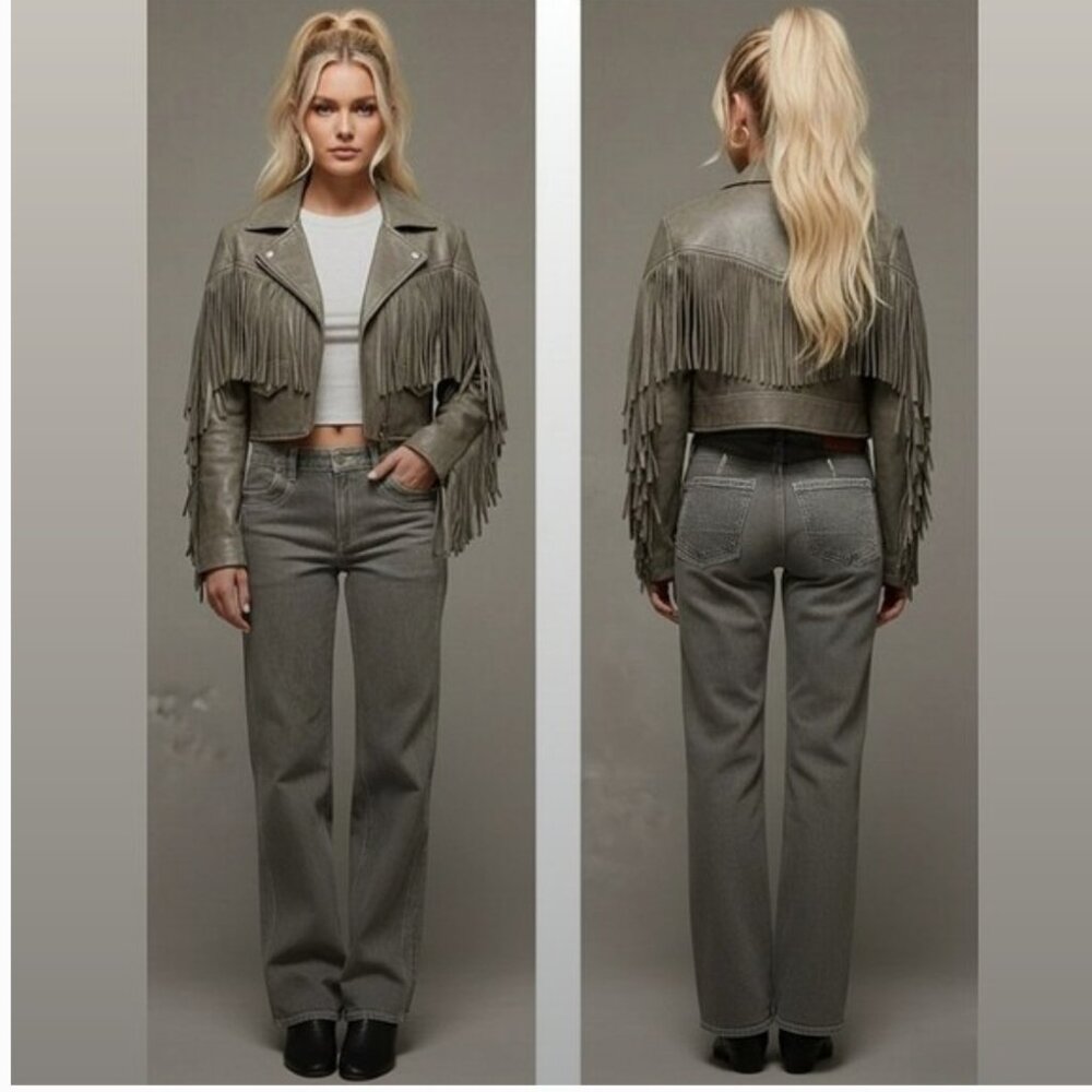 AEO Grey Stovepipe Jeans